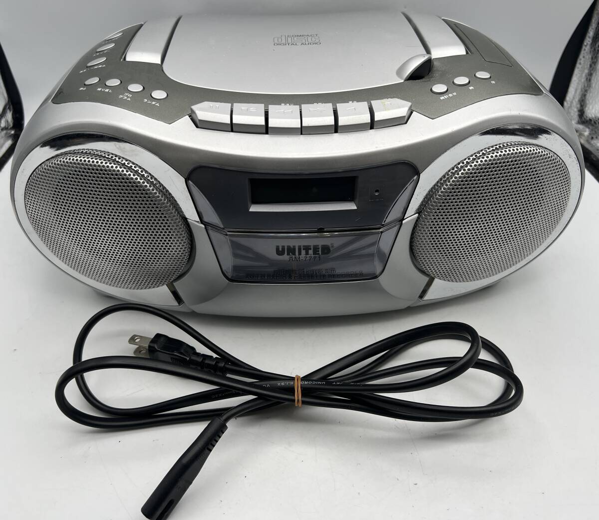 i1954A UNITED ユナイテッド インペックス CD/カセット/.FM/AM ラジカセ AM-7771 通電確認済 動作未確認