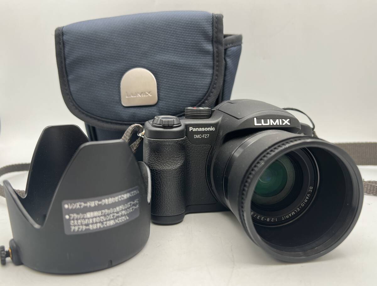 i2137C パナソニック Panasonic LUMIX DMC-FZ7 レンズフード 高倍率ズーム デジタルカメラ バッテリー 専用ケース付き 美品 動作未確認