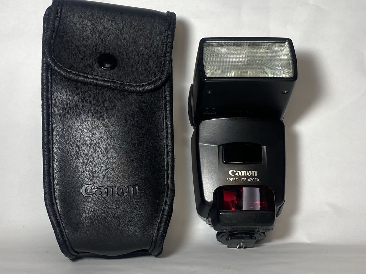 美品！カメラ装着発光テスト済！Canon キャノン SPEEDLITE 420EX ケース付属