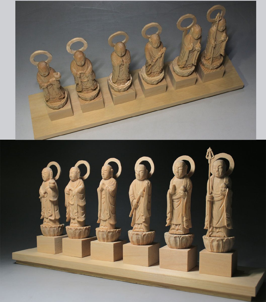 時代市場┃六道輪廻┃入魂の一作 檜白木彫六地蔵尊┃木彫・仏像・仏教美術