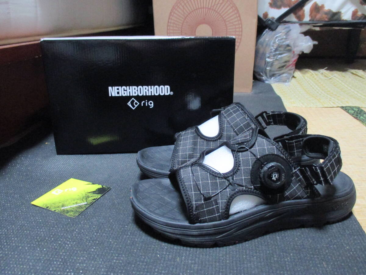 【1回短時間着用・送料800円】NEIGHBORHOOD NH × RIG FOOTWEAR.REFLECTIVE SANDAL BLACK US11 29cm ネイバーフッド リグ ブラック