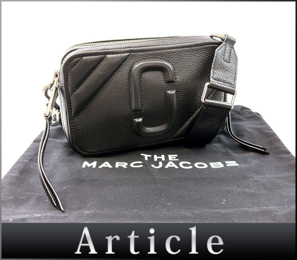 503215〇美品 MARC JACOBS マーク ジェイコブス モトショット21 ショルダーバッグ バッグ H115L01FA21 レザー 革 ブラック 黒/ B