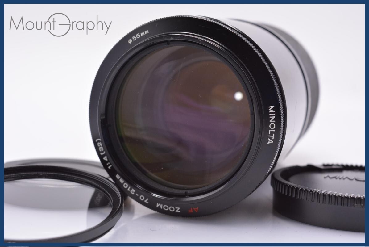 【動作保証】 ミノルタ MINOLTA AF ZOOM 70-210mm F4 前キャップ&レンズフィルター付 同梱無料 #am6494