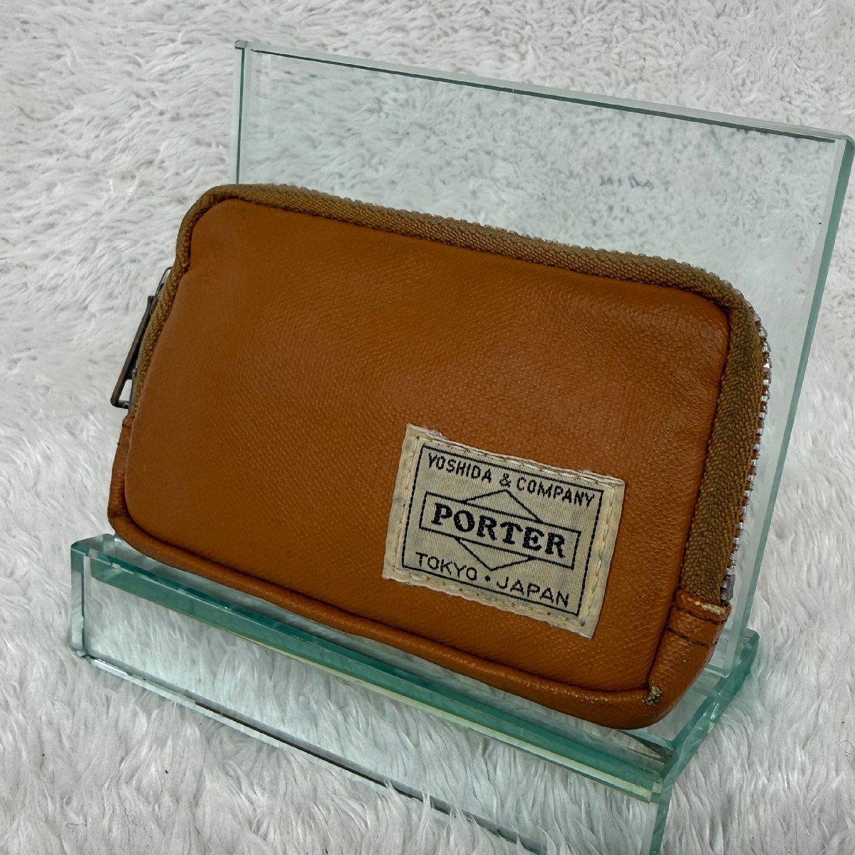 1円1スタ PORTER 吉田カバン コインマルチケース フリースタイル ブラウン PUキャンバス メンズ 【参考価格9350円】