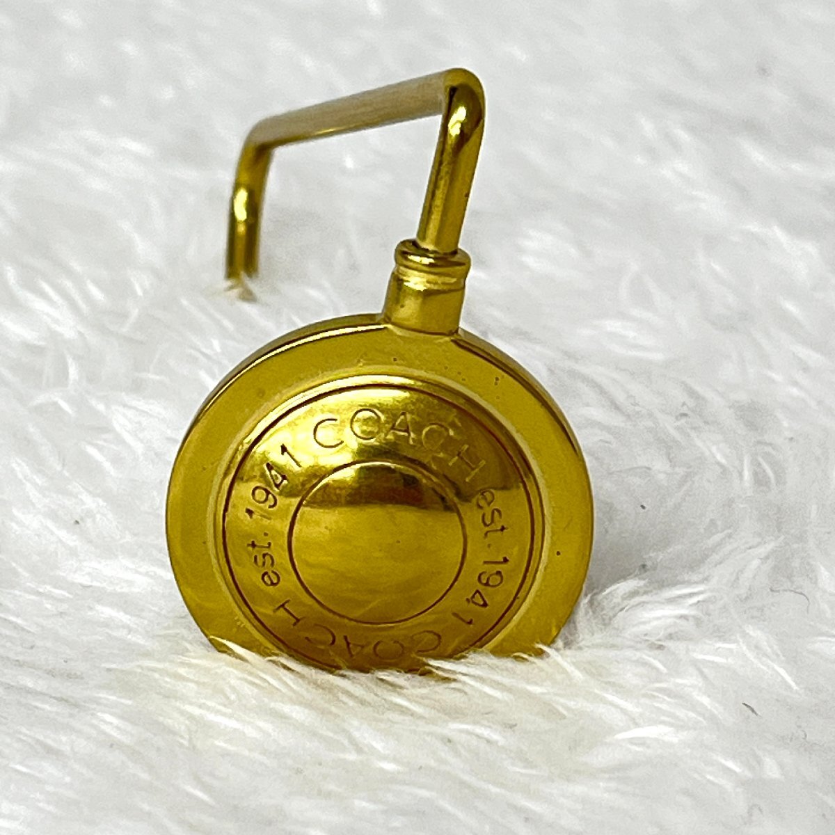 1円1スタ COACH コーチ バッグハンガー フック 1941刻印 美品 ゴールド メッキ レディース 【参考価格￥10000-】