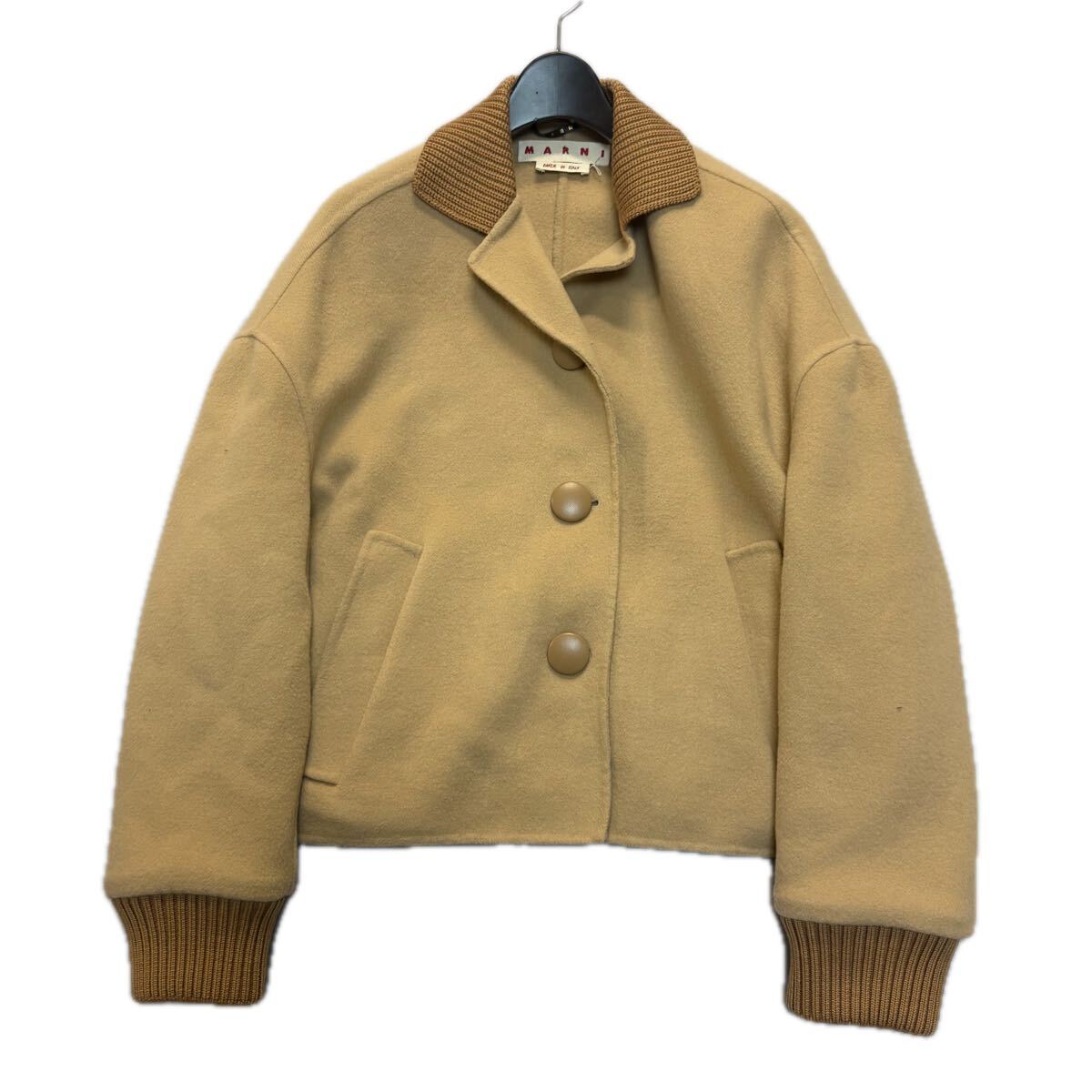 A ■ 良品 '23AW' イタリア製 MARNI マルニ DOUBLE FACE WOOL カシミヤ混 ジャケット SIZE:38 レディース 婦人服 アウター ベージュ系 