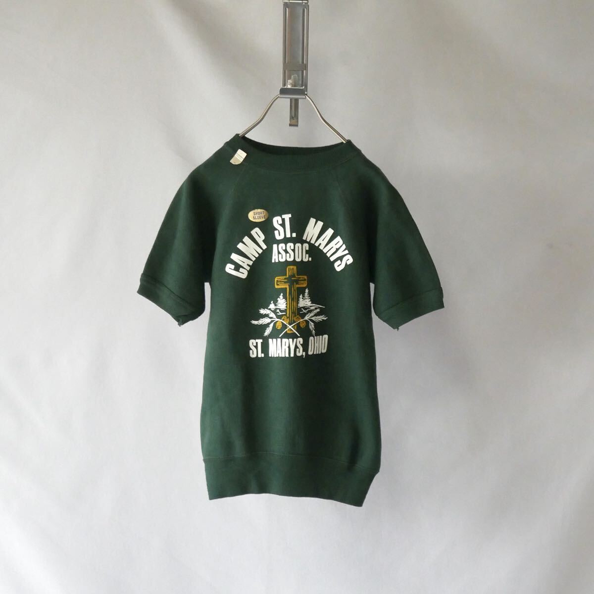70s vintage deadstock green shortsleeve sweat 70年代　ヴィンテージ　深緑　デッドストック　半袖スウェット　古着