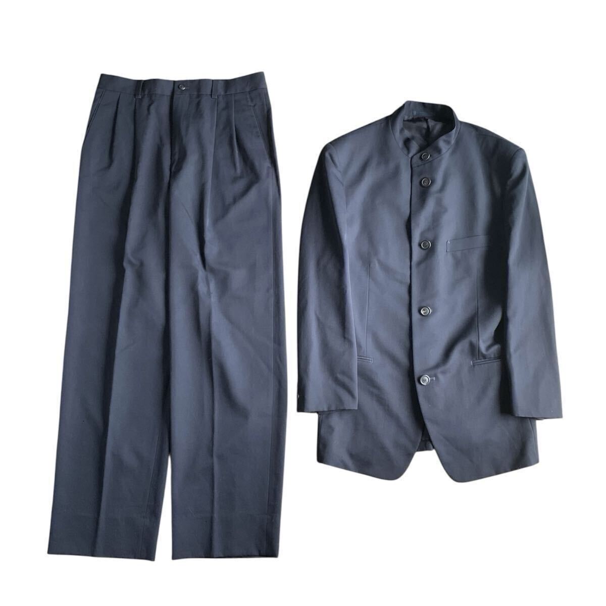 96SS ISSEY MIYAKE MEN jacket pants イッセイミヤケメン 1996ss マオカラー ジャケット スラックス パンツ セットアップ スーツ ネイビー