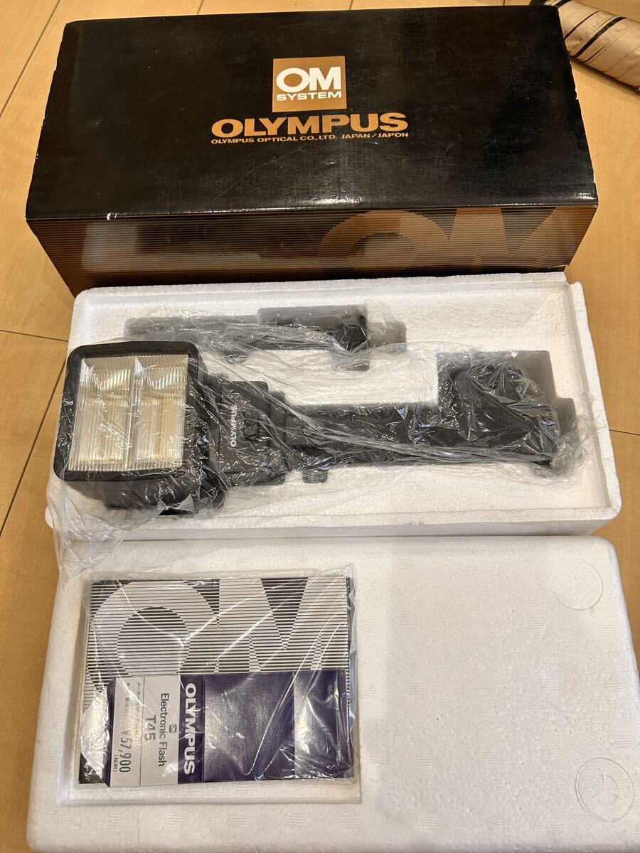 OLYMPUS OM SYSTEM Electronic Flash T45 新品未使用 デッドストック 元箱付　コレクター　フラッシュ　ストロボ　一眼