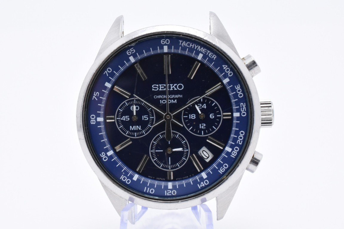 SEIKO セイコー CHRONOGRAPH クロノグラフ 6T63-00B0 ブルー クロノグラフ ラウンド ステンレス 10BAR Quartz 腕時計
