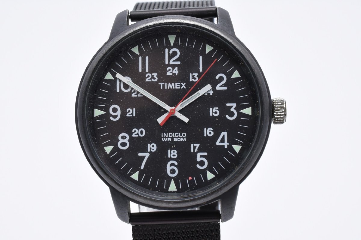 TIMEX タイメックス T9 ブラック 3針 ラウンド ステンレス 5BAR Quartz 腕時計 黒文字盤 革ベルト アンティーク