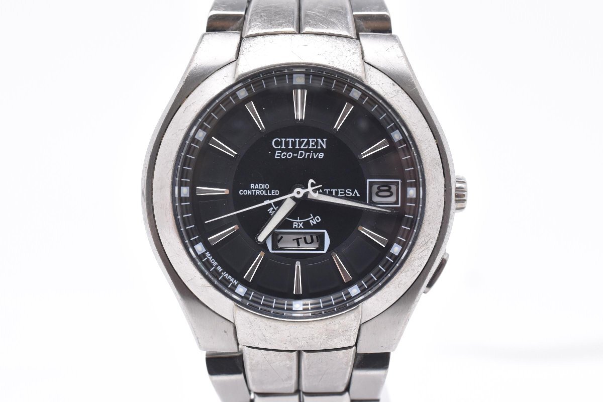 CITIZEN シチズン ATTESA アテッサ H106-T010407 ブラック 3針 ラウンド チタン 10BAR Solar 腕時計