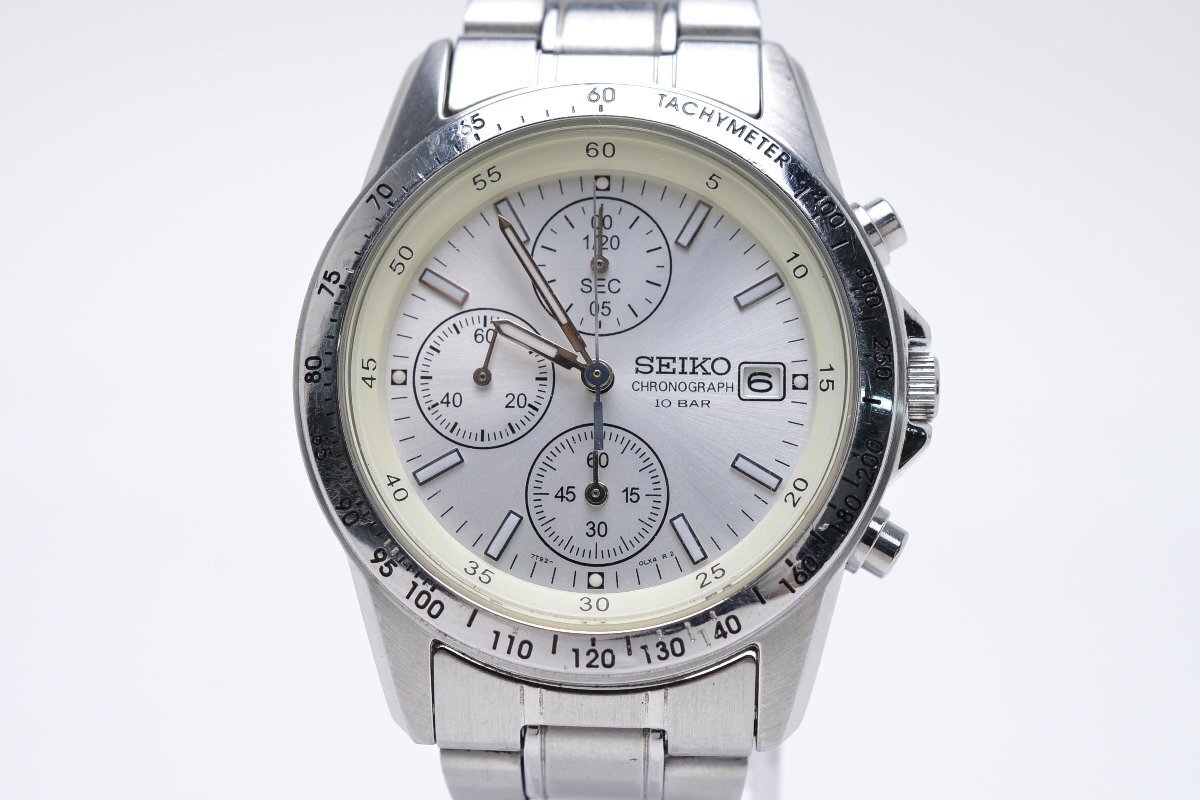 SEIKO セイコー CHRONOGRAPH 401074 7T92-0DW0 ラウンド 3針 銀 シルバー メンズ 腕時計 デイト 文字盤シルバー ステンレス