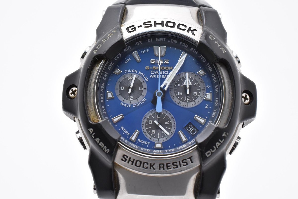 CASIO カシオ G-SHOCK GIEZ Gショック ジーズ GS-1000J ブルー クロノグラフ ラウンド ステンレス 20BAR Solar 腕時計