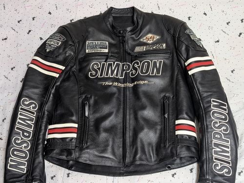 シンプソン レザー ジャケット Lサイズ RED 本革 牛革 SLJ-5111 SIMPSON