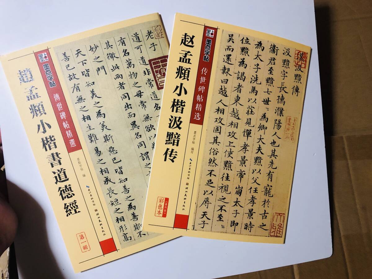 趙孟 小楷 書道手本 2冊セット 伝世碑帖精選 道徳経 汲黯伝 中国語 習字