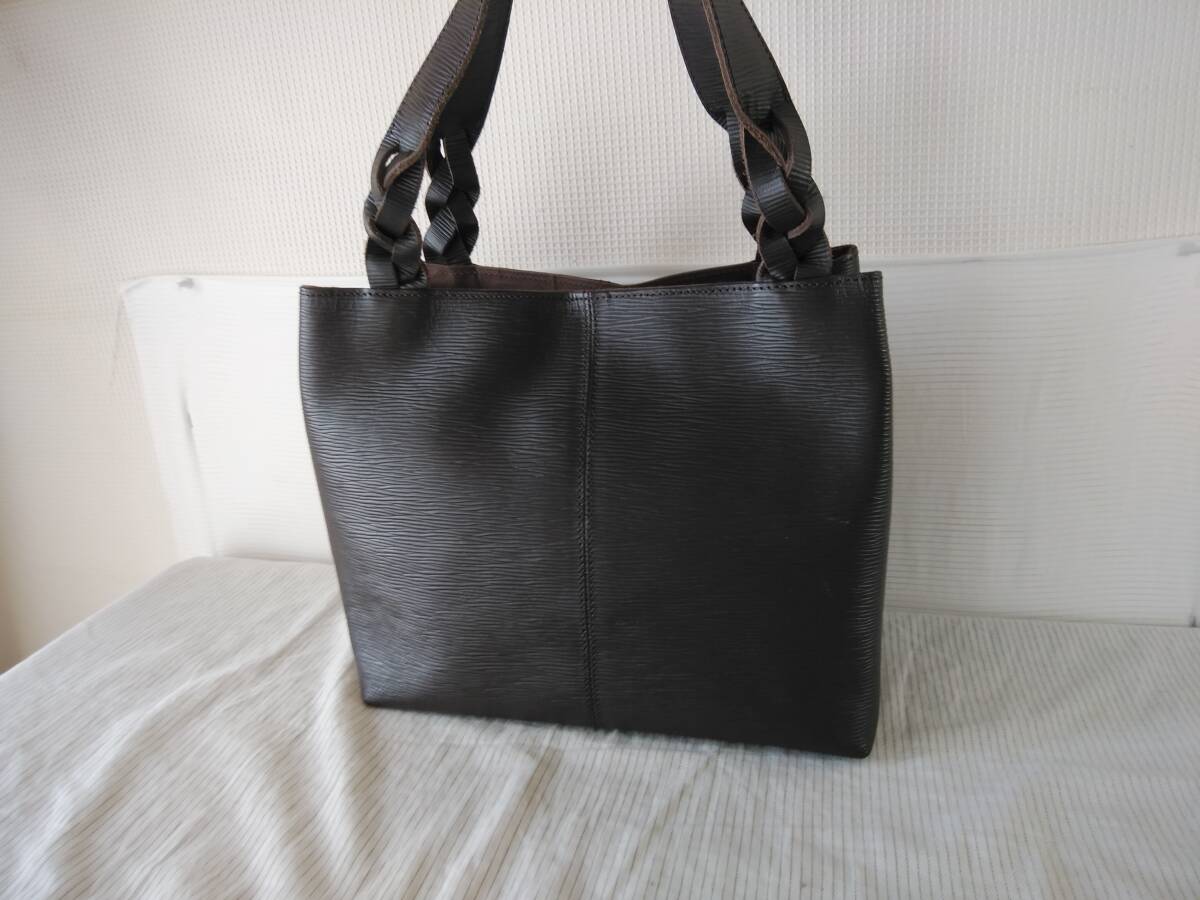 ★美品★8M4397E★ハンドバッグ★濃いブラウン系　牛革　KYOTO　日本製　綺麗です 