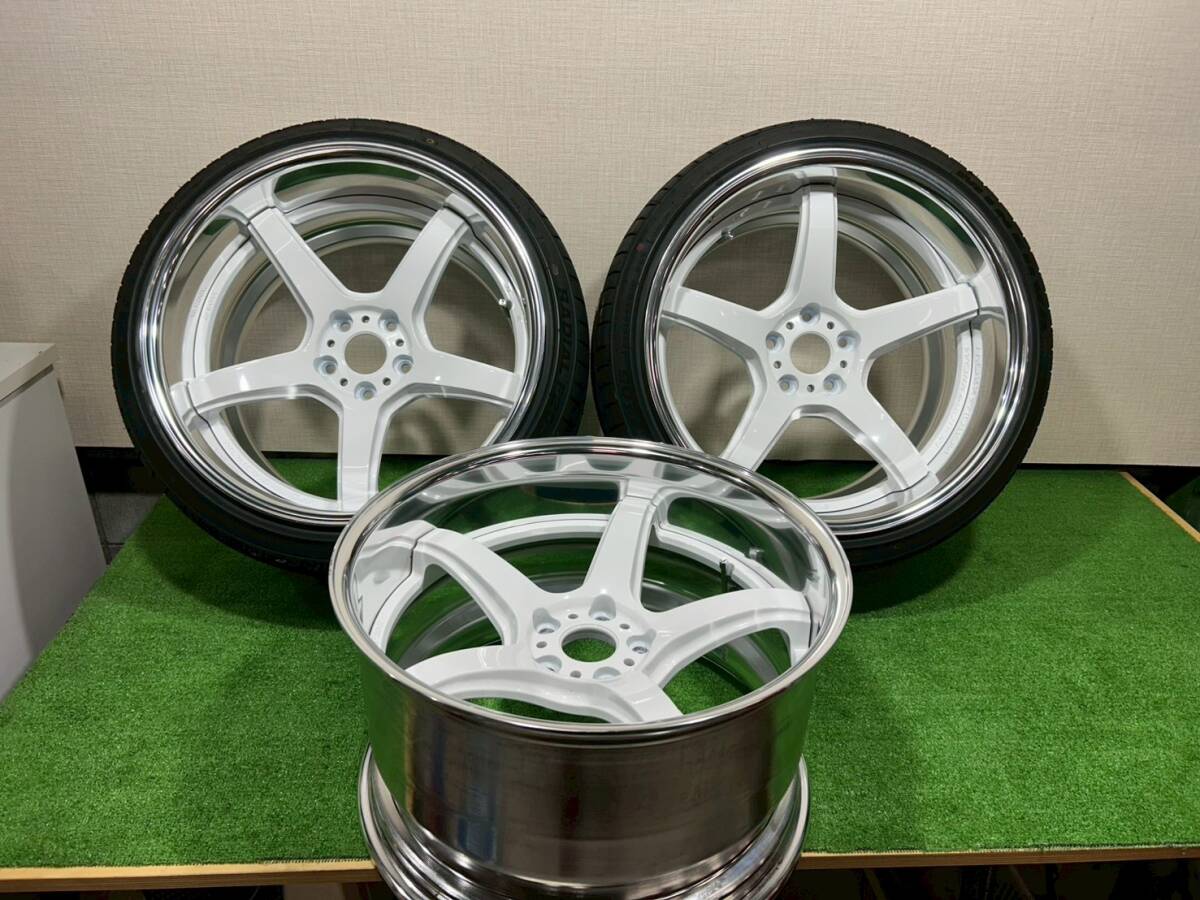 （S1305)超激リム　WORK エモーション T5R 2P 19インチ×11J オフセット-3 5-114.3　275/30-19 未使用2本　中古1本　3本セット