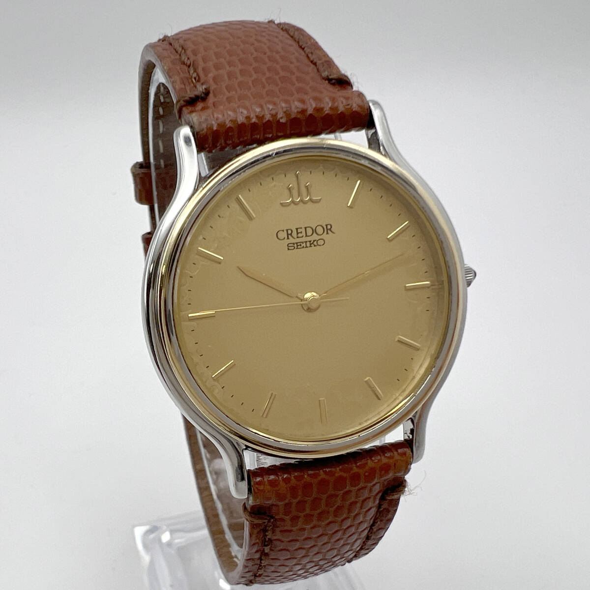 【電池交換済】SEIKO CREDOR セイコー クレドール 8J81-6B00 18KTベゼル メンズ 稼働品 (B6)