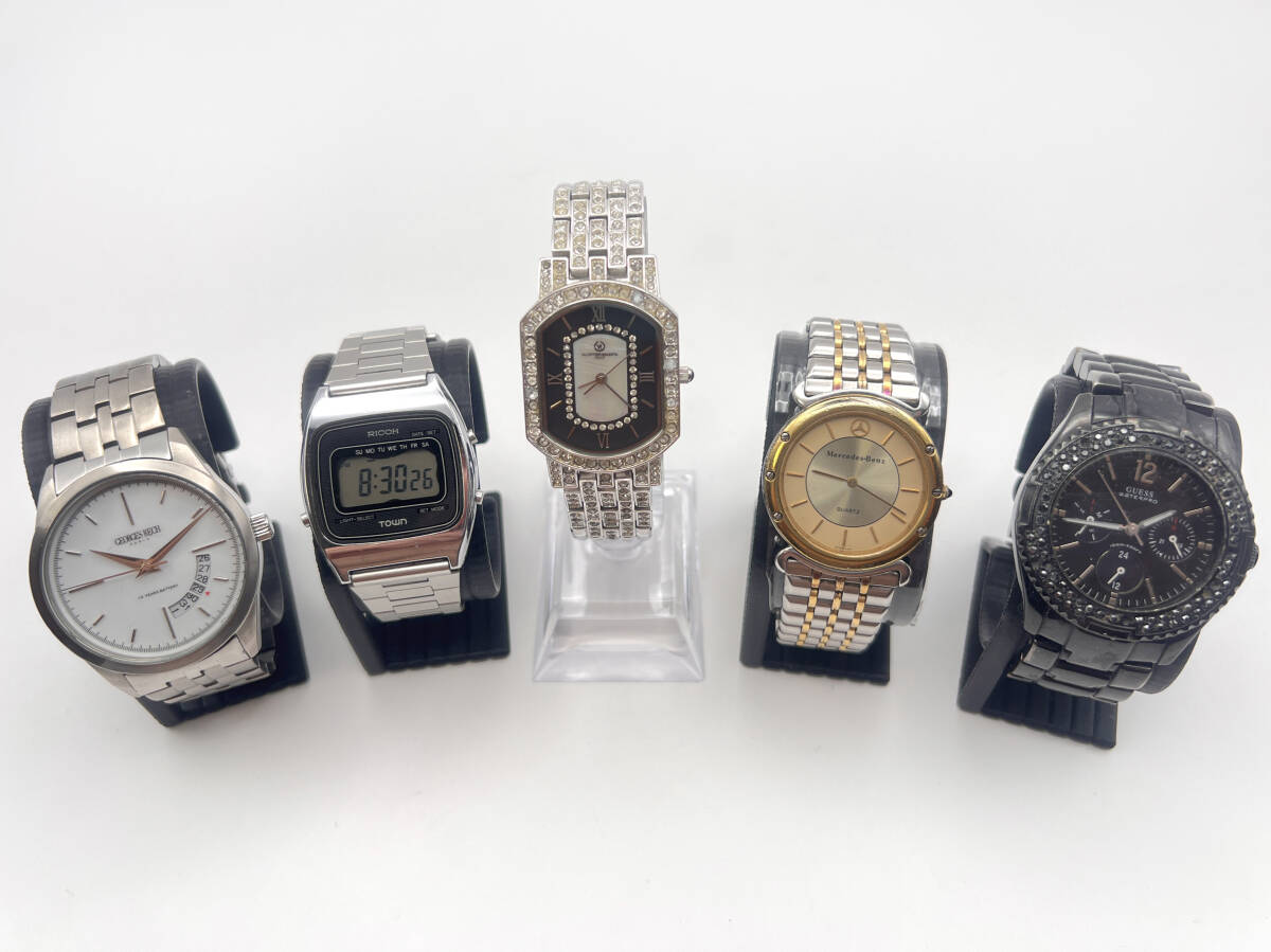 1円〜【動作未確認】RICOH リコー GUESS ゲス Georges Rech Mercedes-Benz メルセデスベンツ 等 腕時計 5点まとめ売り ジャンク (D1)