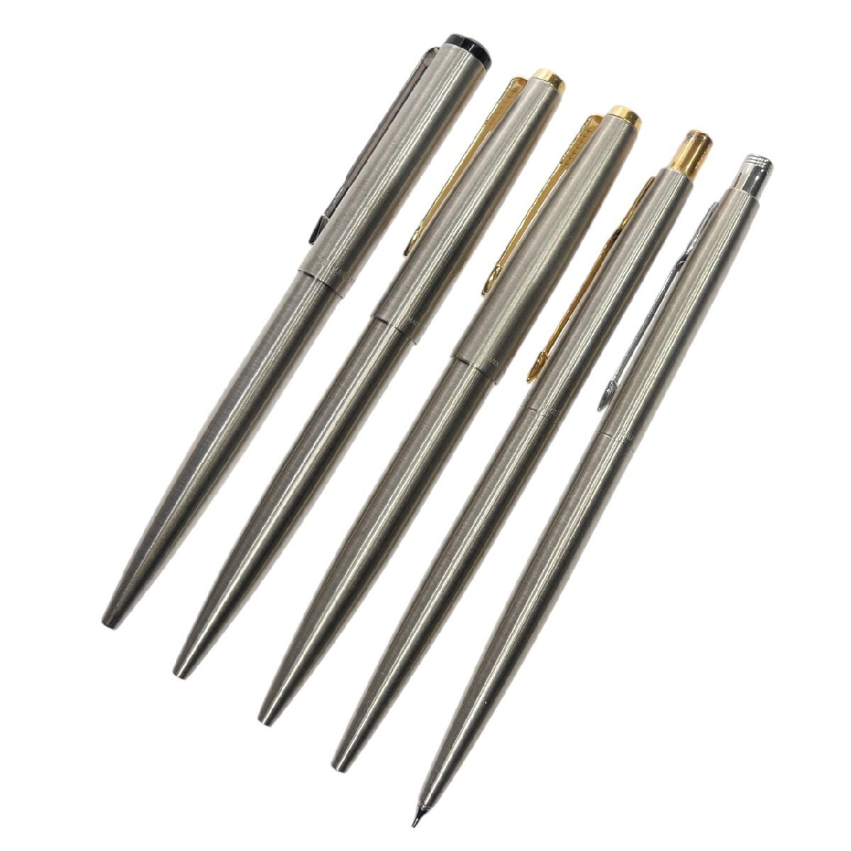 １円スタート PARKER パーカー 筆記具 3点セット ボールペン シャーペン 筆記用具 文房具 ステーショナリー シルバー USA製 筆記未確認