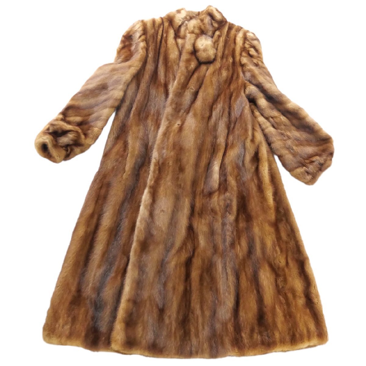 1円スタート STRUBE furrier シュトルーベファーリア 毛皮コート ロングコート アウター 防寒着 MINK ミンク ブラウン レディース