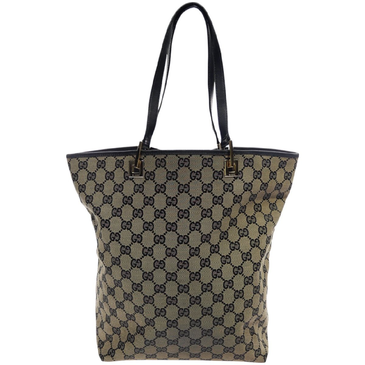 1円スタート GUCCI グッチ トートバッグ 002.1098 GGキャンバス GG柄 ハンドバッグ 手提げ ネイビー ゴールド金具 メンズ レディース