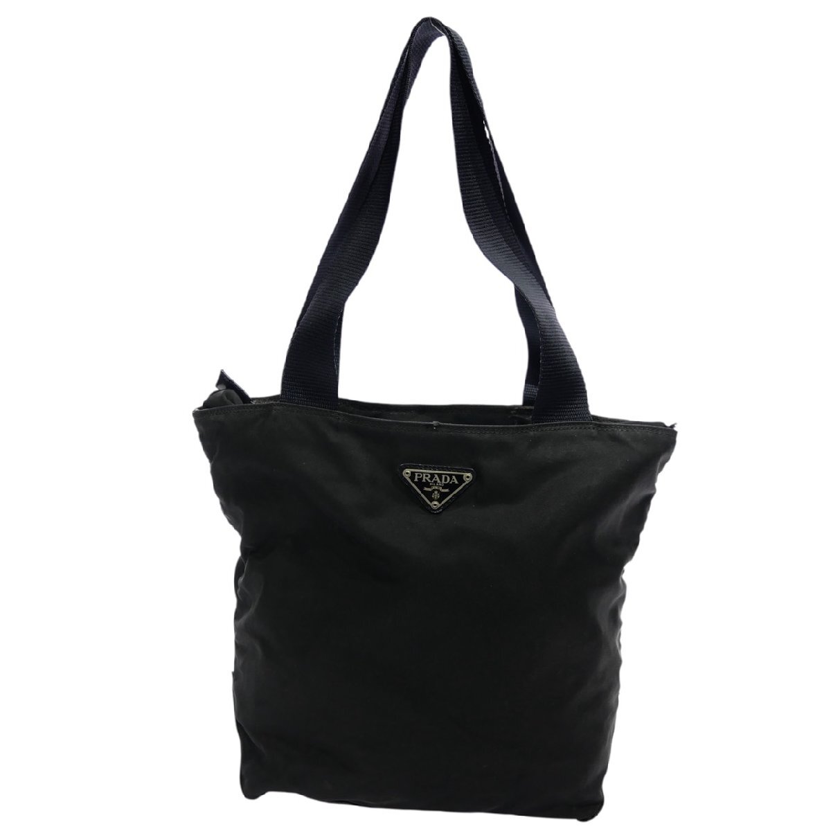1円スタート PRADA プラダ ナイロン トートバッグ シルバー金具 ハンドバッグ 手提げかばん レザー ブラック 黒 ネロ メンズ レディース