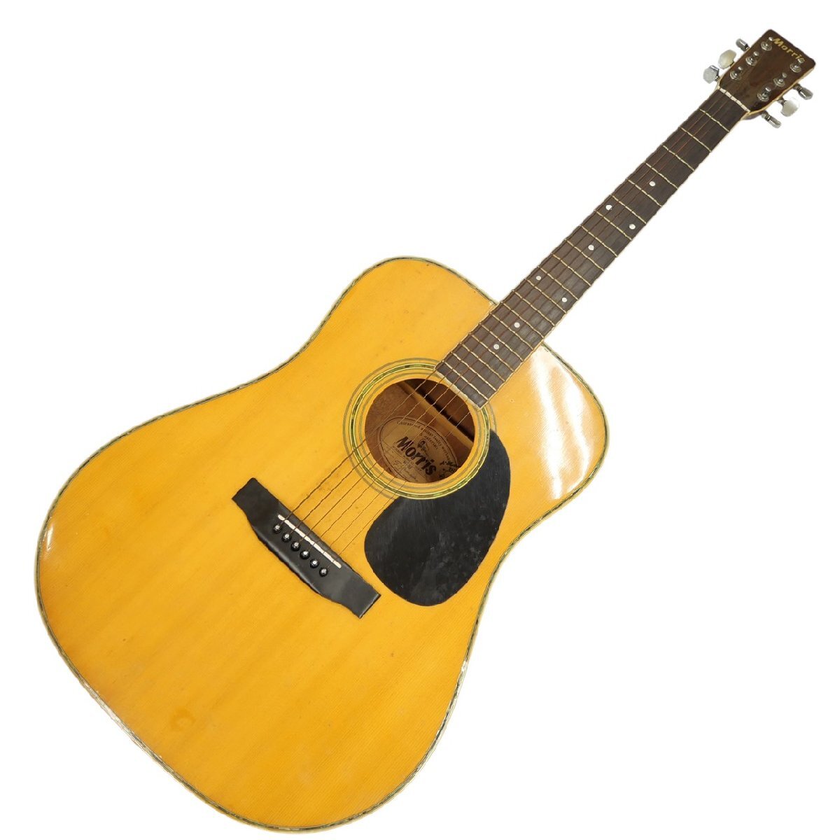 1円スタート Morris モーリス アコースティックギター W-30 アコギ 本体 弦楽器 楽器 6弦 音楽 演奏 バンド ケース付き 動作未確認