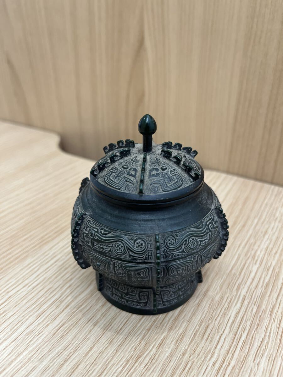 鋳銅　 置物　尚工舎　大角勲　先生作　有蓋ほう　住友銀行記念品　 骨董品 アンティーク 工芸品 香道具 茶道具 銅製 香炉