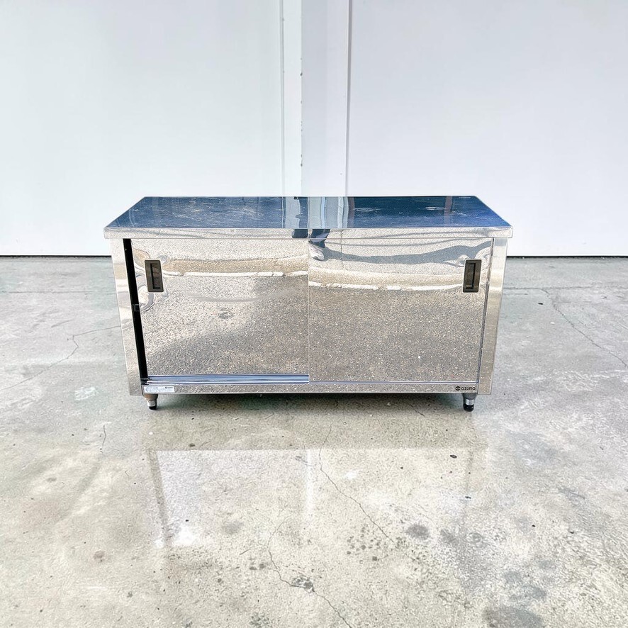 ステンレス 作業台 扉 スライド付き 厨房 調理台 幅150cm 奥行き60cm 高さ８０cm 中古厨房 飲食店 引取歓迎 家財便D