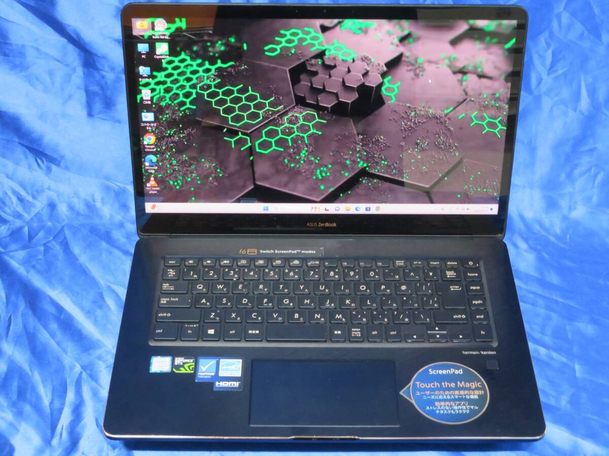 465A ● ASUS ZenBook UX580G ● Core i9 8950HK 2.9GHz/SSD 256GB/Windows11 タッチパネル 動作品