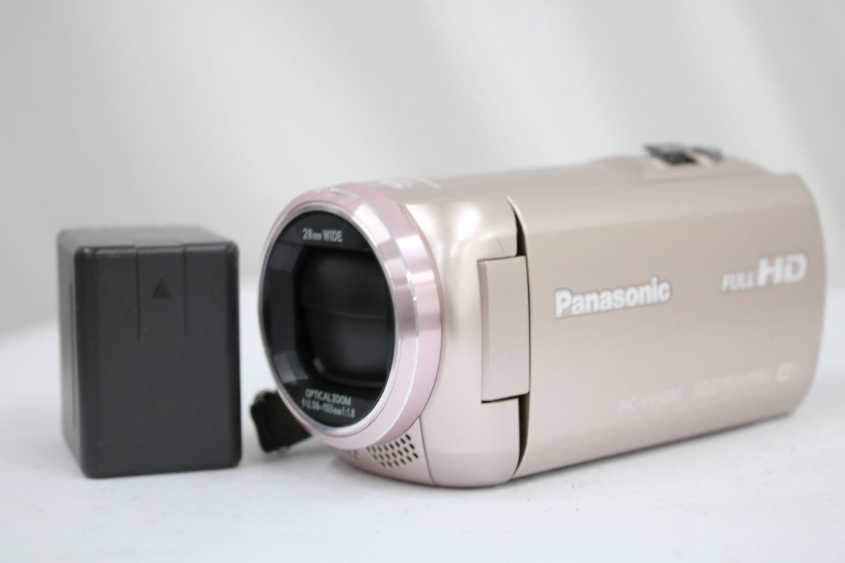 【返品保証】 パナソニック Panasonic HC-V550M ピンク 90x バッテリー付き ビデオカメラ e12081