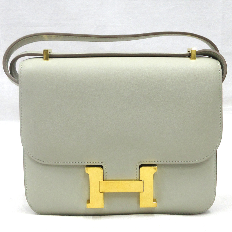 【美品】HERMES／エルメス　コンスタンス3 ミニ　ヴォースイフト　パールグレー　D刻印　ショルダーバッグ　800040167