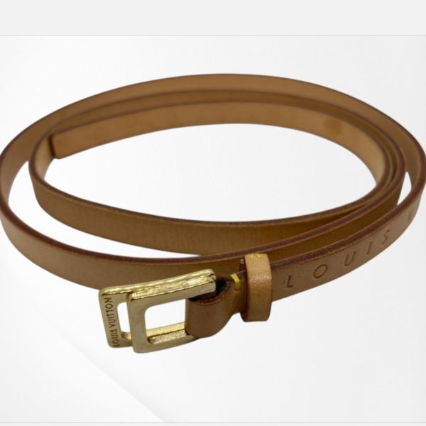 【ルイヴィトン/スペイン製】LOUIS VUITTON ヌメ革 ショルダーストラップ Mサイズ 調節可能 ゴールド金具 バッグ用ベルト