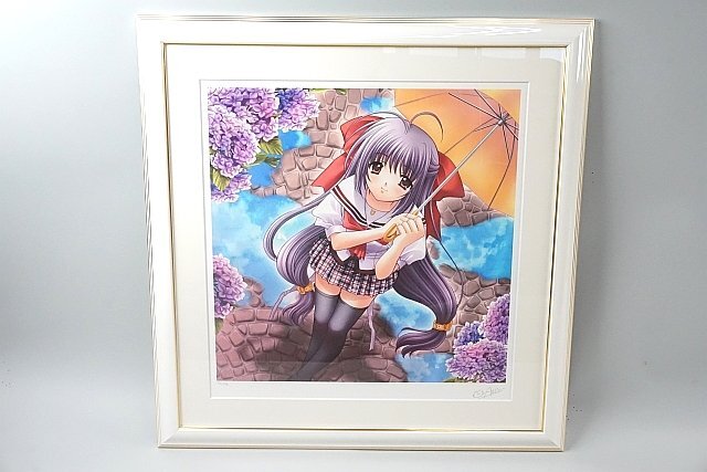 ★ アールビバン 西又葵 雨上がり ミクスドメディア 約72.3cm x 約70.3cm 版画 ※金具無し 【送料落札後調整｜同梱不可】