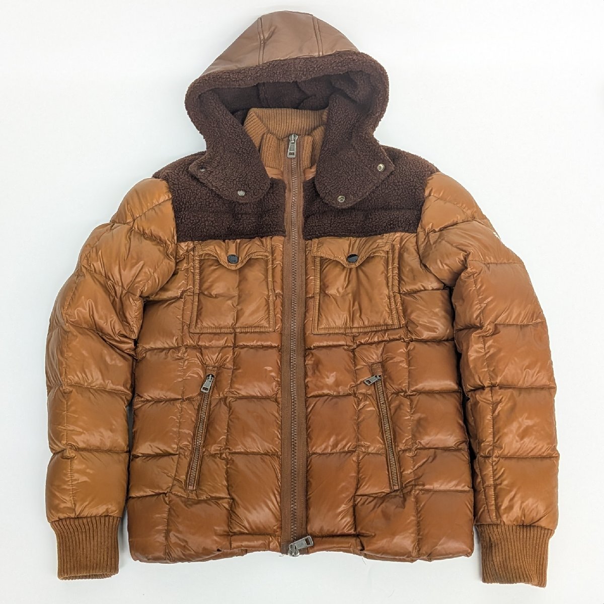 1円～/MONCLER/モンクレール/MOREAU GIUBBOTTO/020934532350/サイズ1/ブラウン系カラー/ダウン/ジャケット/コート/アウター/ジャンク/L087