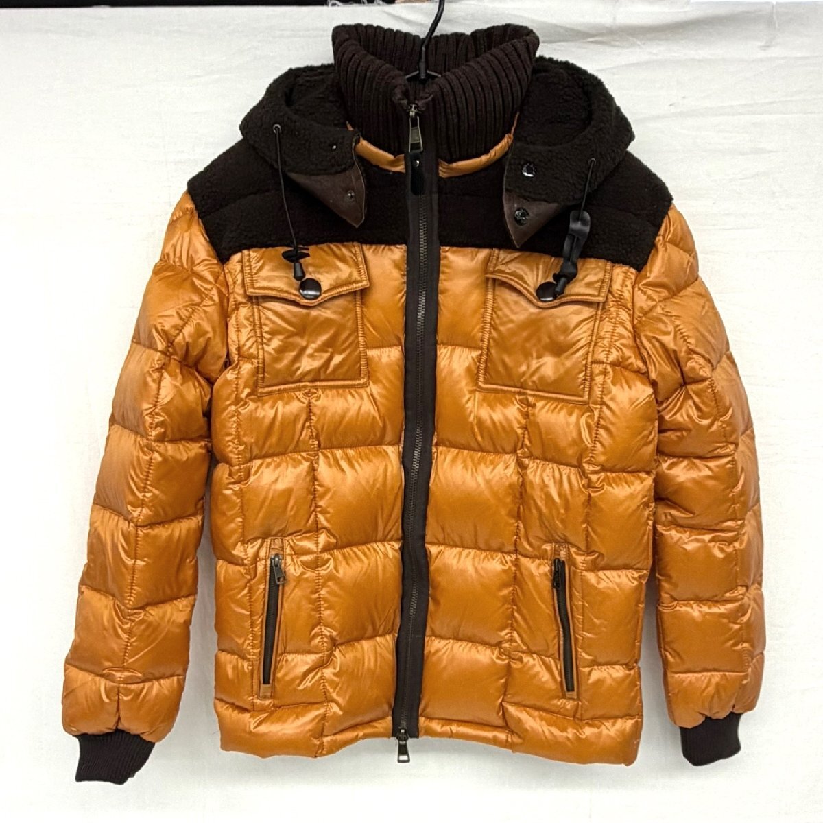 1円～/MONCLER/モンクレール/BRANSON系/サイズ1/キャメル×ブラウン系カラー/ダウン/ジャケット/コート/アウター/ジャンク/P075