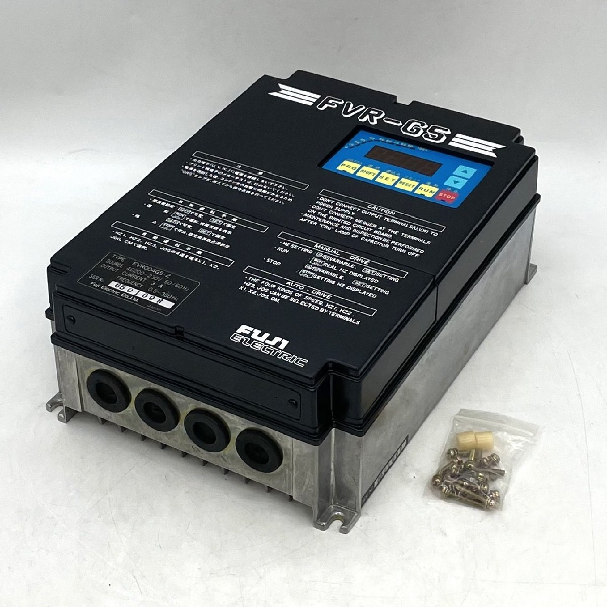 1円～/FUJI ELECTRIC/富士電機/FVR-G5/FVR004G5-2/付属品付/低圧/インバーター/AC/Drive/200～230V/3A/工具/ジャンク/R086