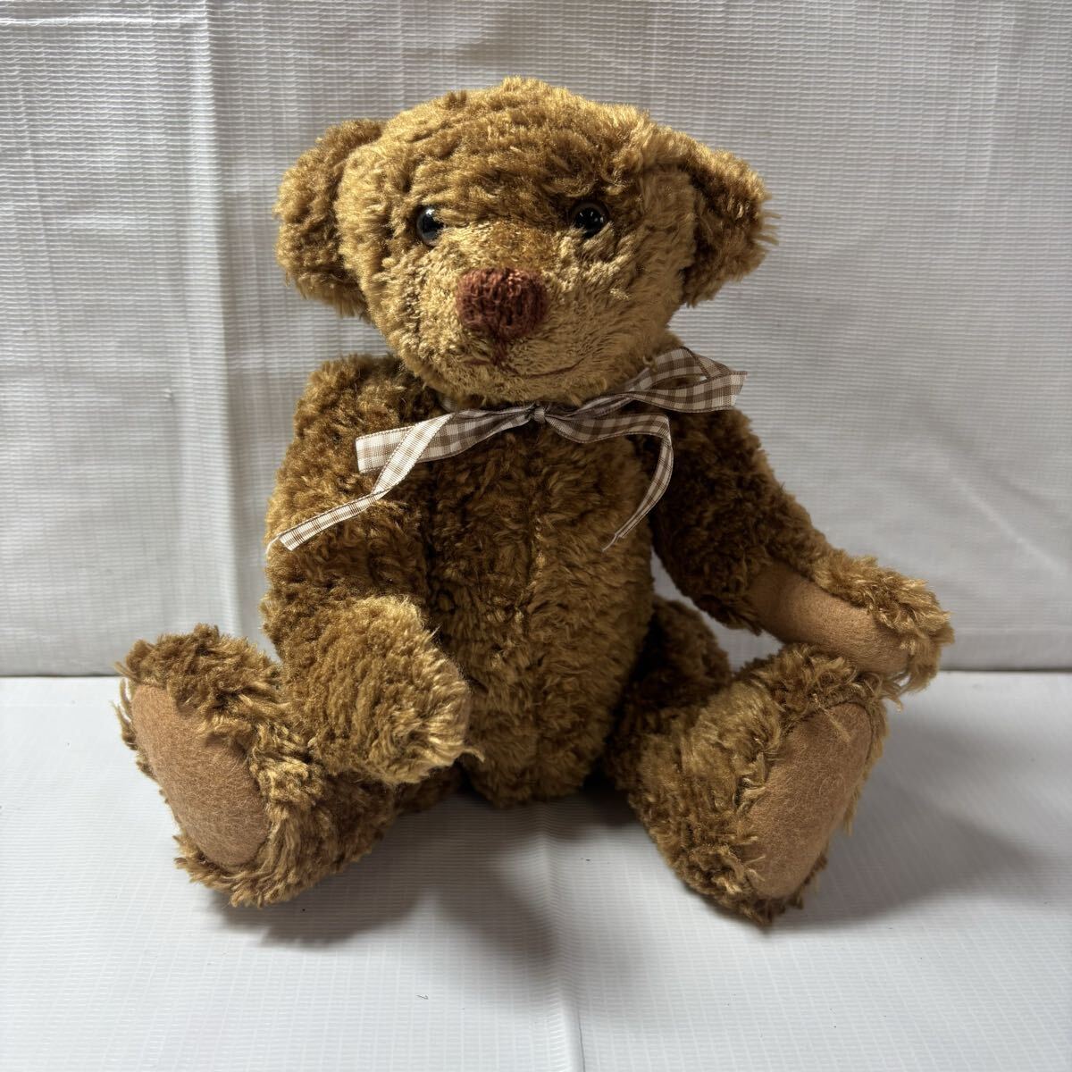 H08 これはSUNkid Germany製のヴィンテージテディベア　長約:25cm 横約:15cm 中古美品　送:60