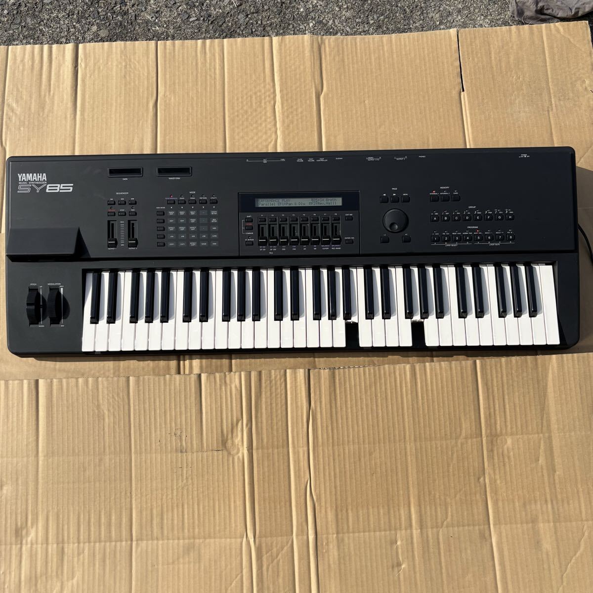 H43 YAMAHA SY85 シンセサイザー 61鍵 ソフトケース　シャンク　　動作未確認、通電可　送:160