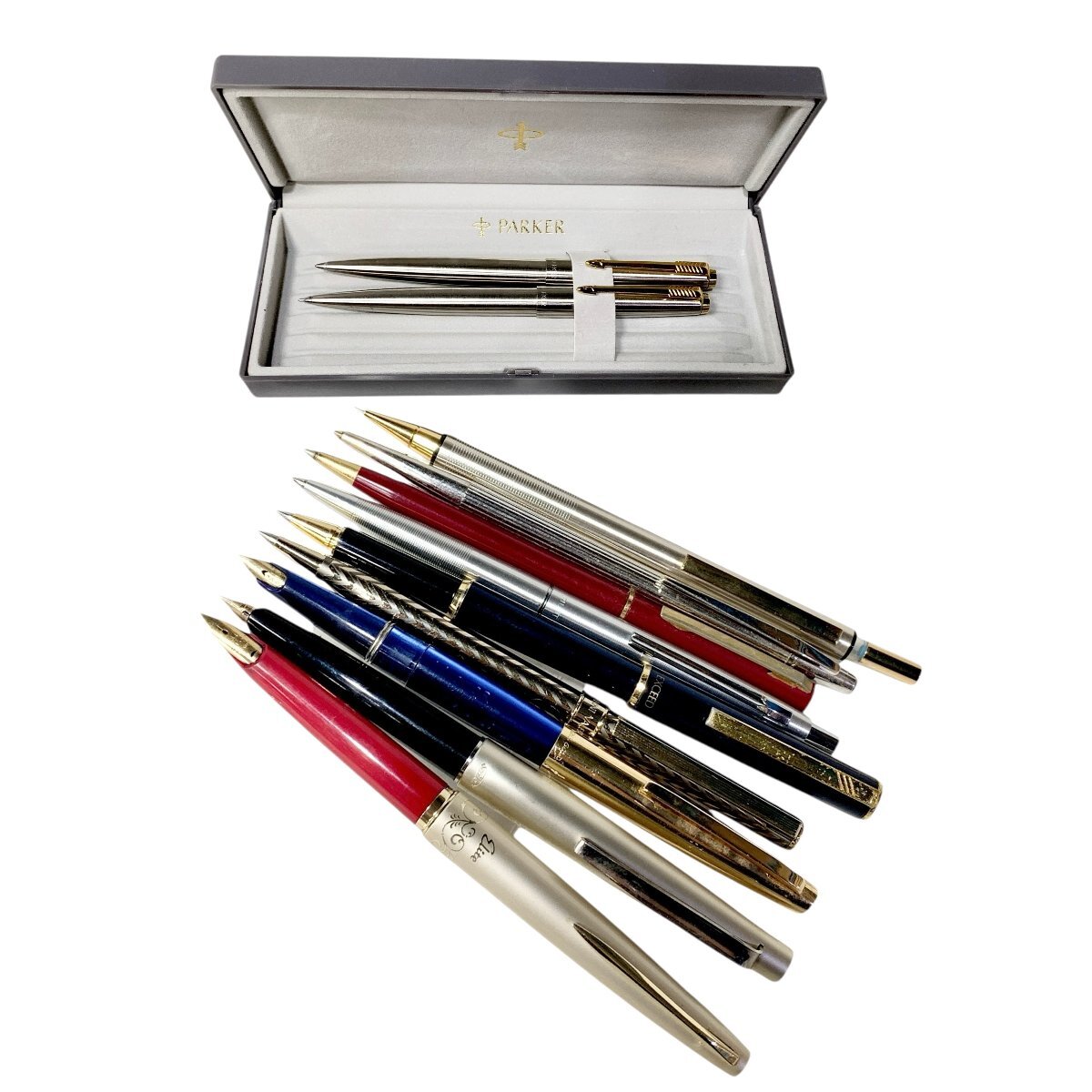 PILOT パイロット 万年筆 ボールペン 文房具 SAILOR/PARKER 他 18K/14K 10点 おまとめ ジャンク品 コンパクトサイズ 蘇や(BBY3431)