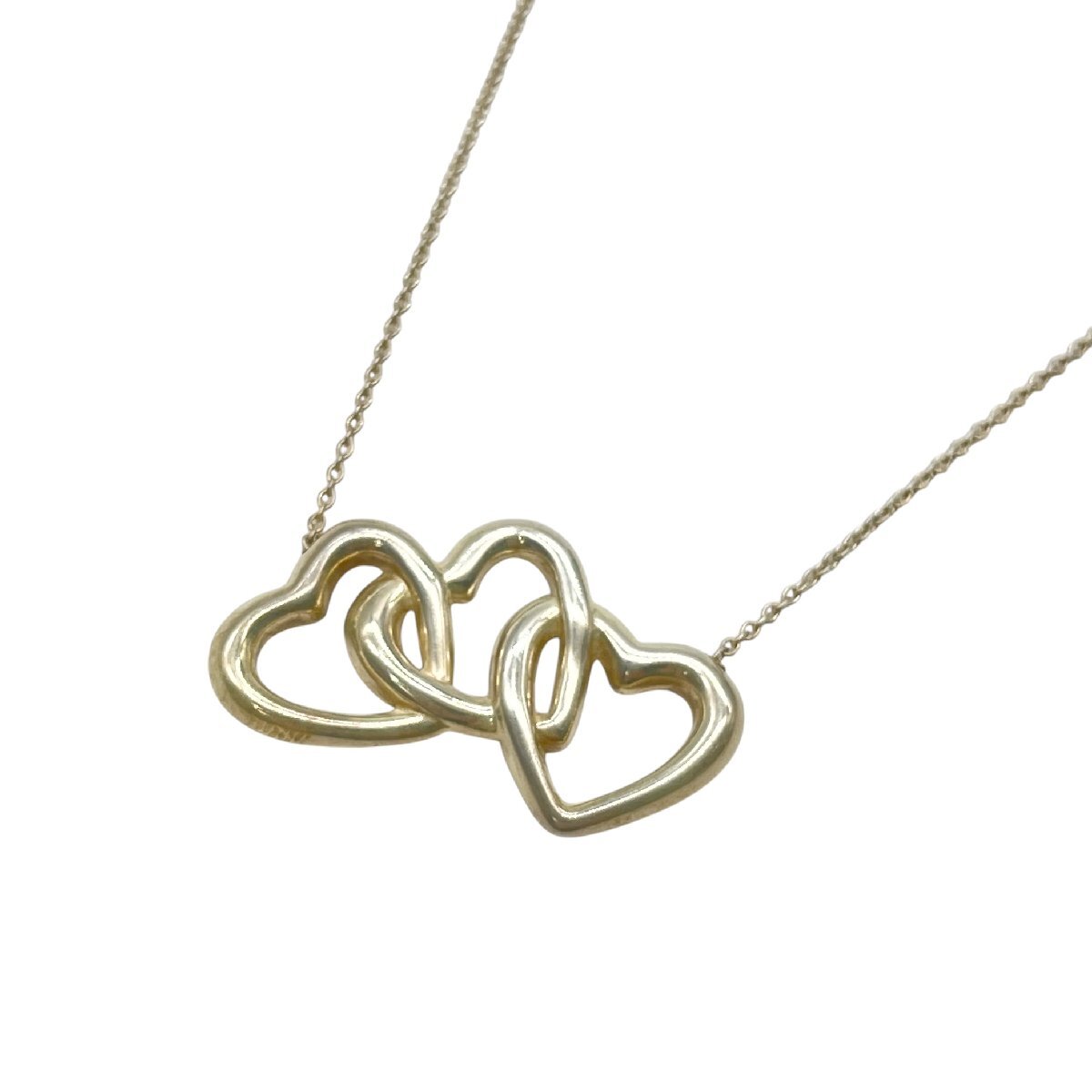 Tiffany＆Co ティファニー アクセサリー ネックレス トリプルオープンハート シルバー925 箱付き 中古品 コンパクトサイズ 蘇や(BBY3436)