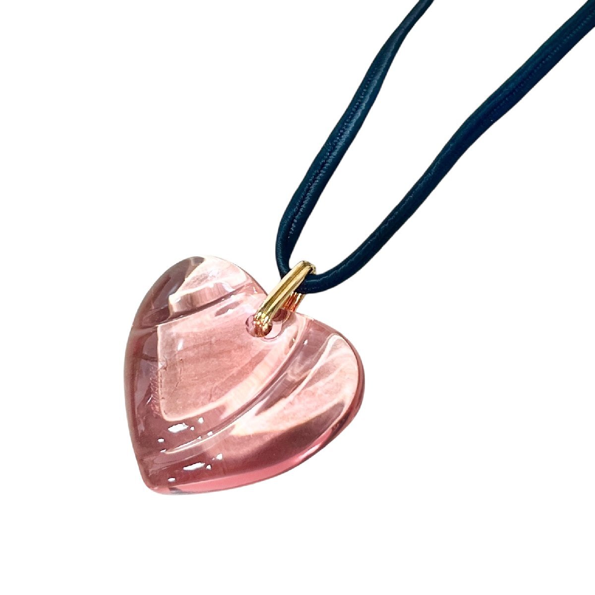 Baccarat　バカラ　アクセサリー　ハート　ネックレス　ペンダント　クリスタルグラス　箱付き　中古品　コンパクトサイズ　蘇や(BBY3441)