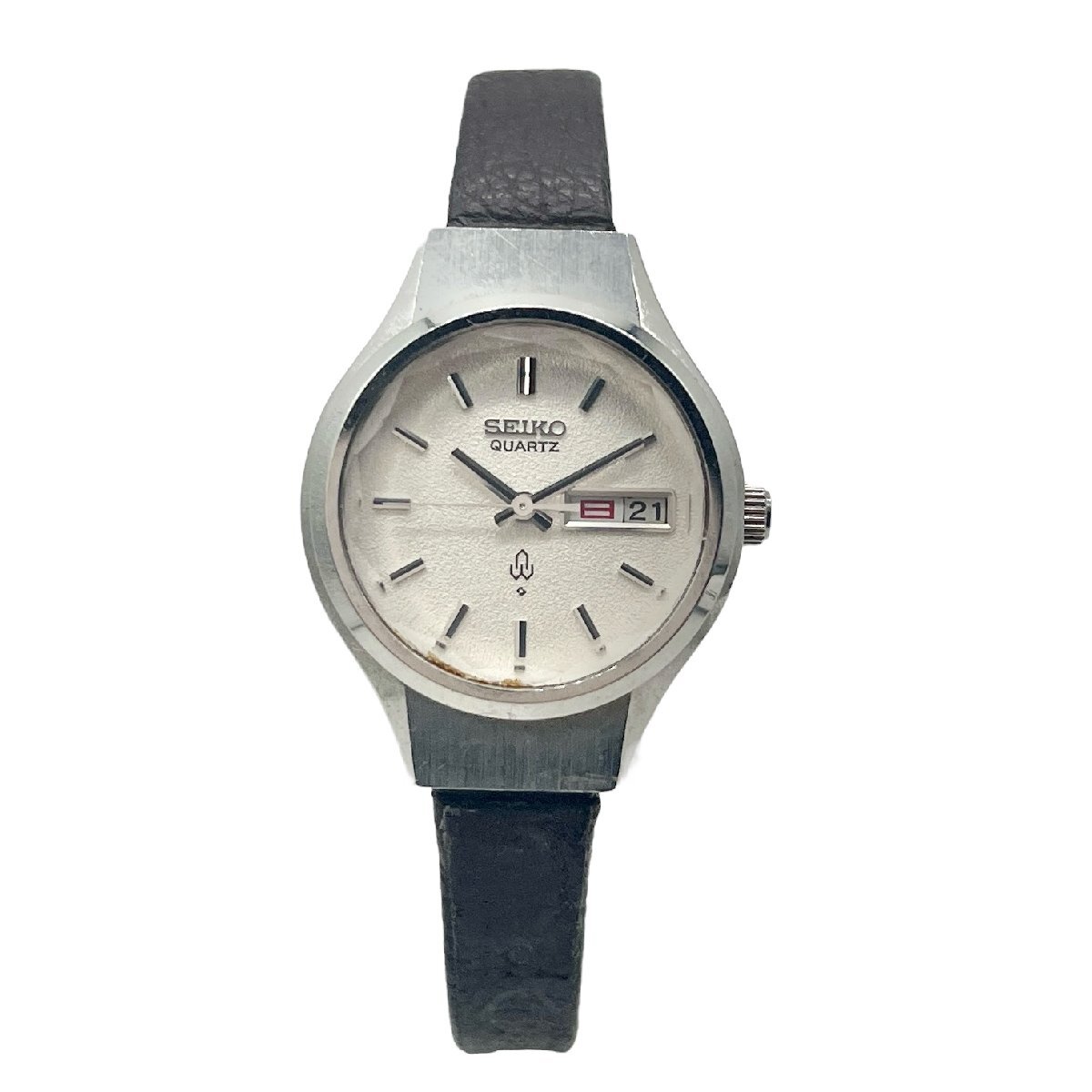 稼働　SEIKO　セイコー　時計　腕時計　7903-0040　白文字盤　カットガラス　ラウンド　クオーツ　中古品　コンパクトサイズ　蘇や(TPS50)