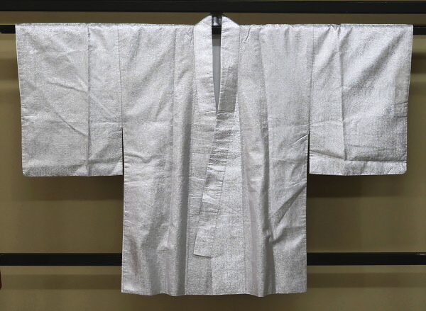A57-14【凛々】即決 中古品 ポリエステル 男物 袴用 着物 シルバー