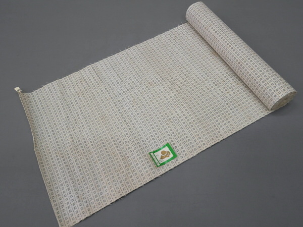 A43-18【凛々】即決 新古品 交織 ゆかた反物 生成り 横段 未仕立て品