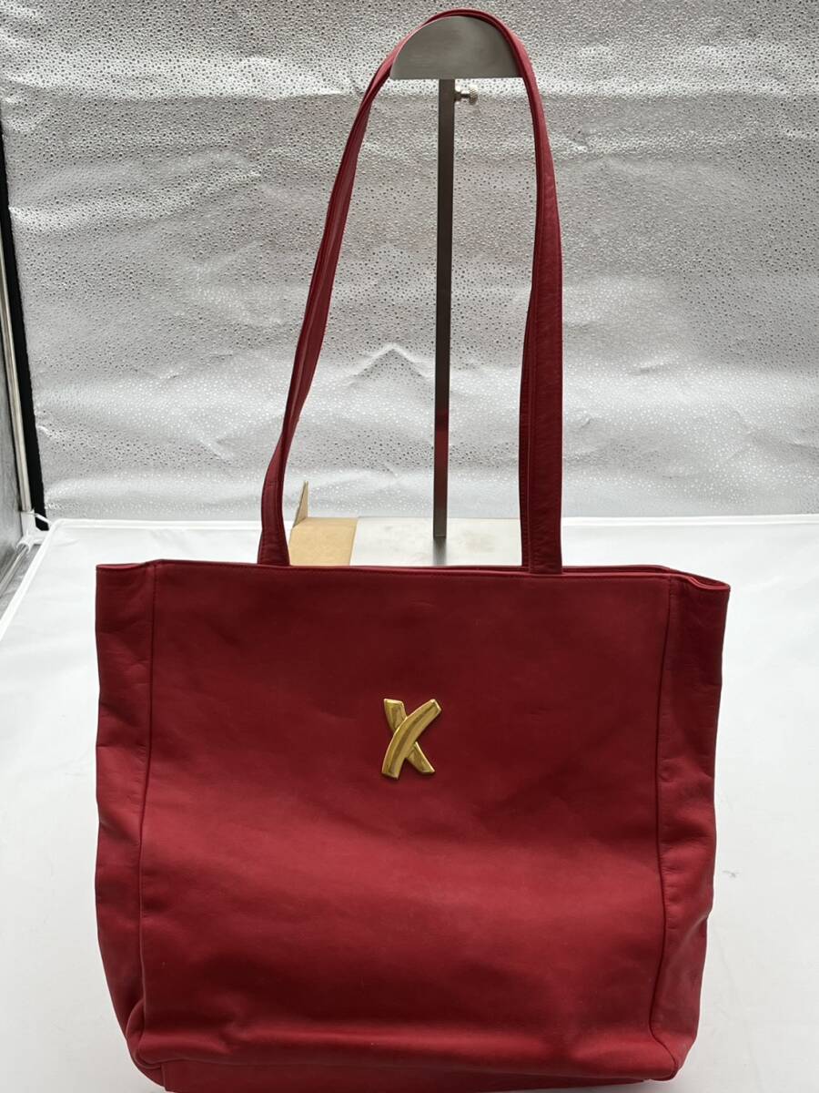 ◇入手困難品◇ By PalomaPicasso パロマピカソ オールレザー ロゴ金具 レッド 赤 トートバッグ ワンショルダーバッグ 肩掛け ＃1456