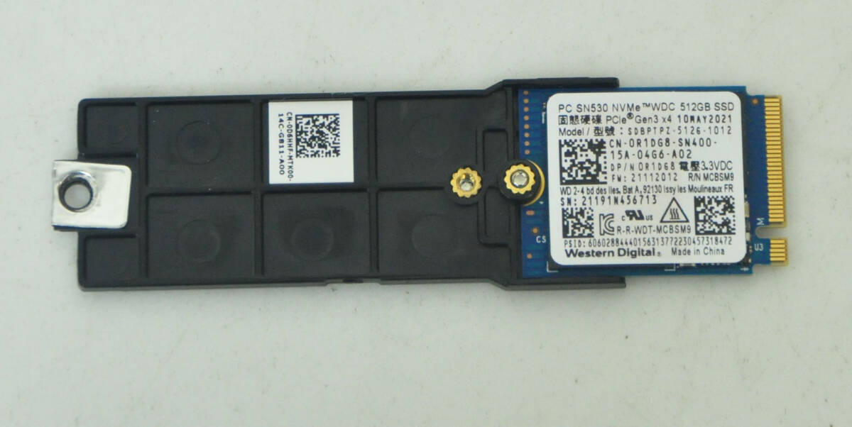 ② 1枚 512GB SSD M.2 NVMe PCIe3.0 ★ 動作確認済 ★ 全国送料600円 