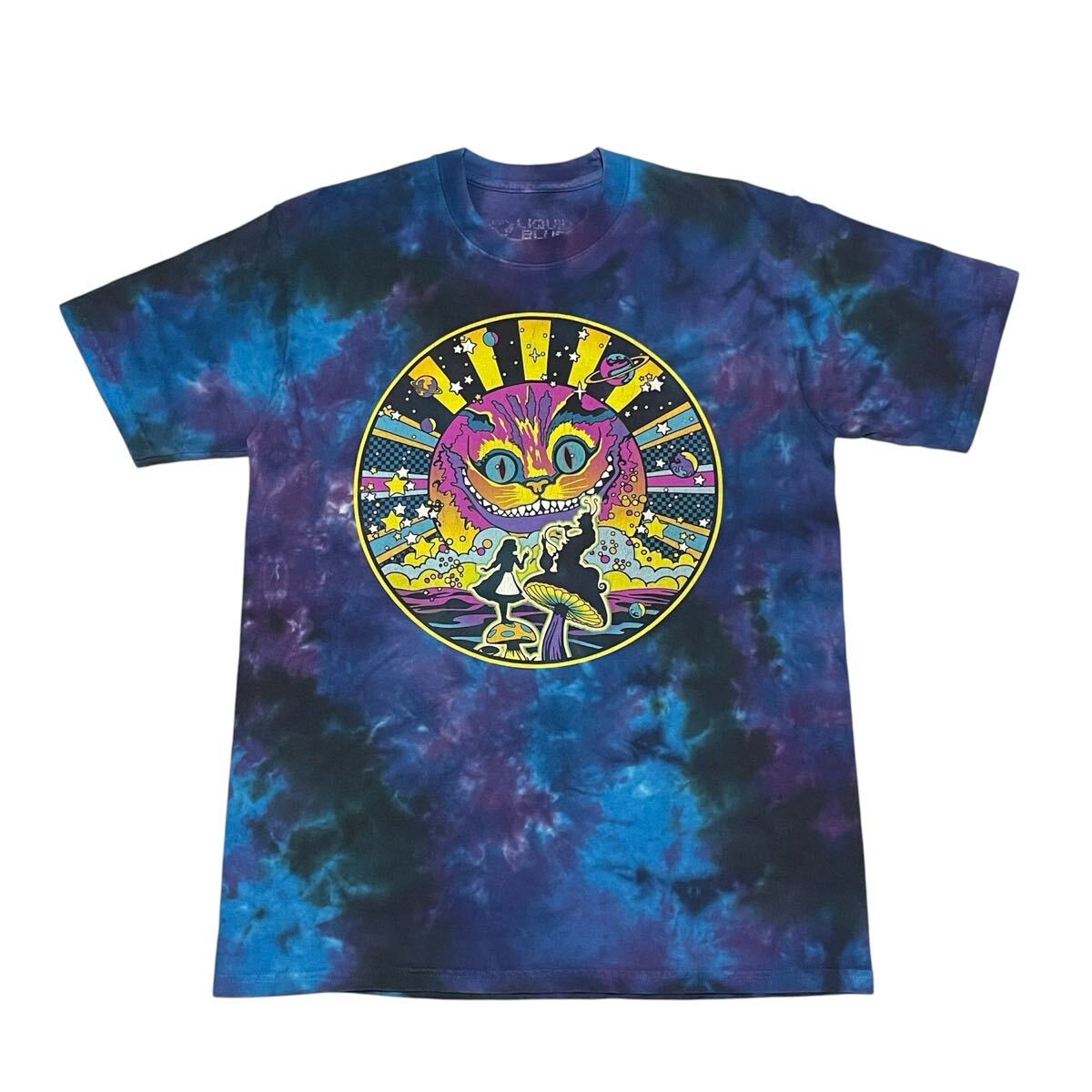 LIQUID BLUE リキッドブルー チェシャ猫 アリス タイダイ　Tシャツ　不思議の国のアリス